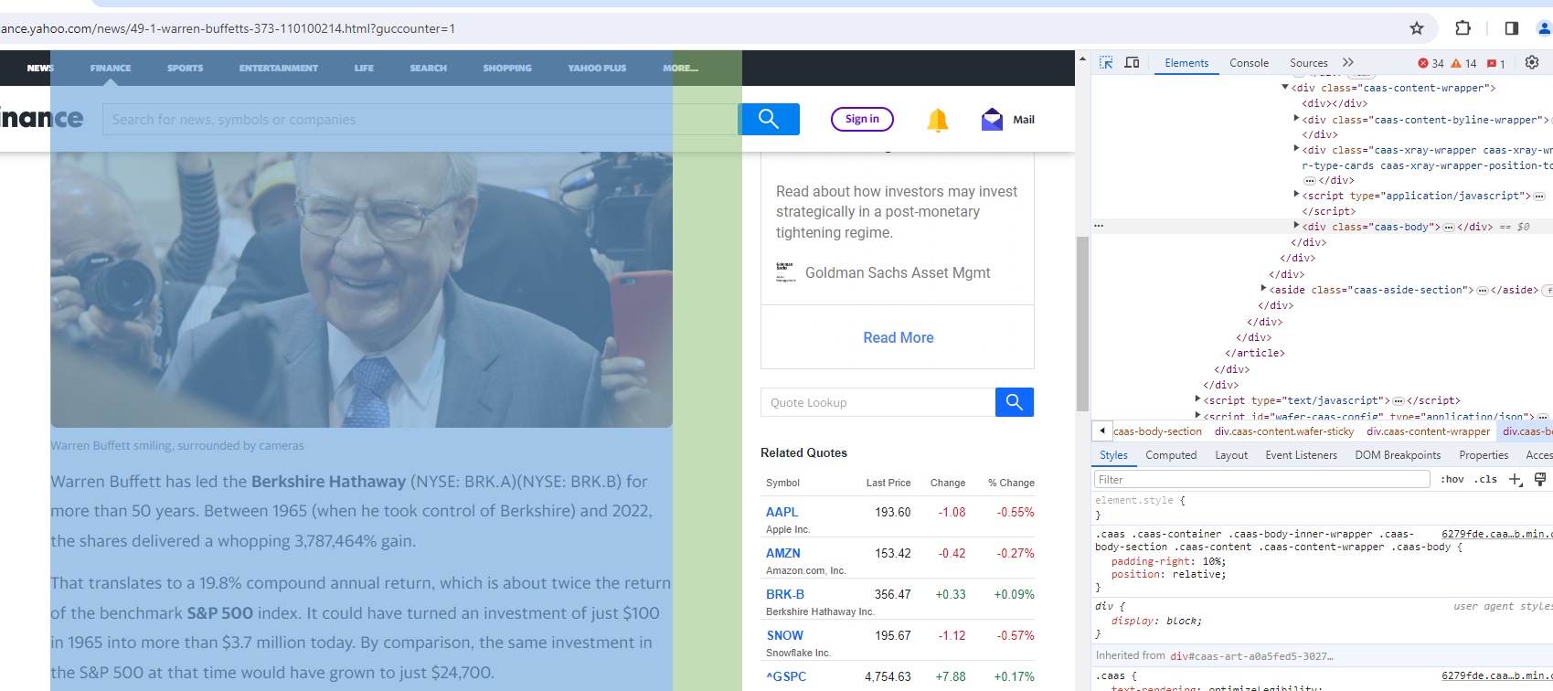 Chrome dev
tools