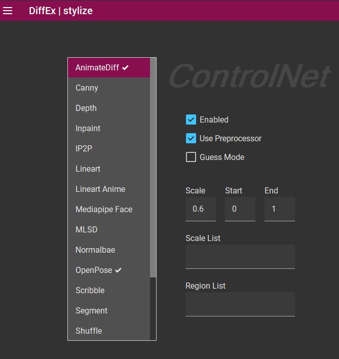 controlnet animate diff screenshot