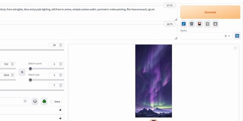 Aurora borealis alternate method interrogator extension
stable diffusion
