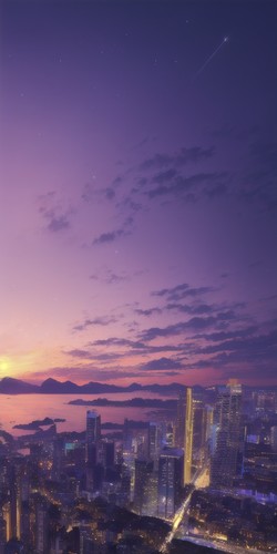fantasmatic
purple sky over a city deepBooru