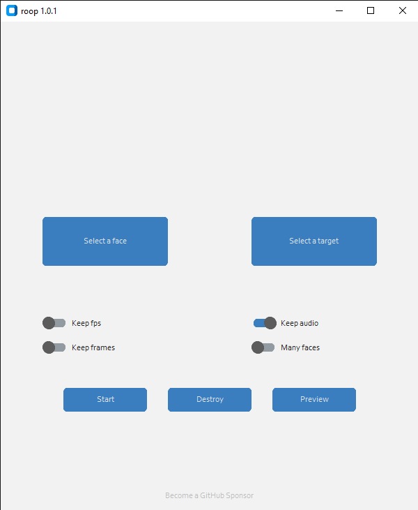 roop gui interface