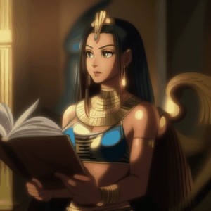 ai generated picture of s sphinc reading
